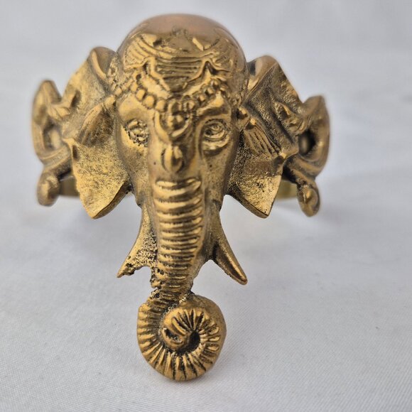 Vintage Elephant Head Cuff Bracelet - Picture 1 of 15